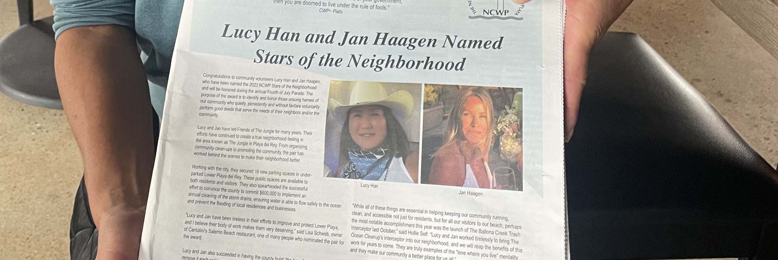 Lucy and Jan press article